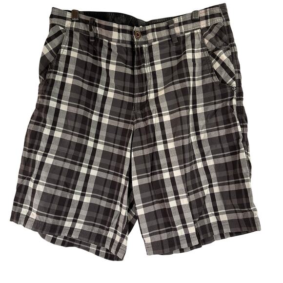 Lululemon Men's Kahuna Plaid Gold Flat Front Shorts Size 36 - Picture 1 of 7